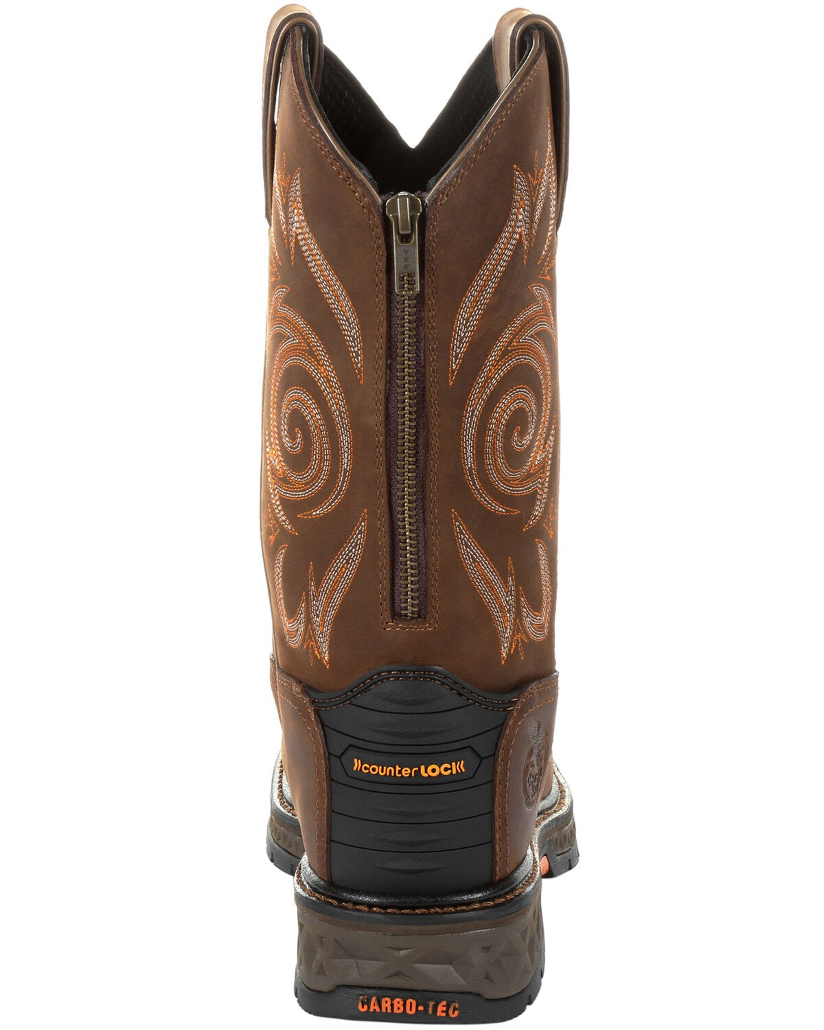 Image #4 - Georgia Boot Men's Carbo-Tec LT Waterproof Western Work Boots - Steel Toe, Brown, hi-res