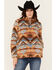Image #1 - Roper Women's Southwestern Print Sherpa 1/4 Zip Pullover, Beige, hi-res