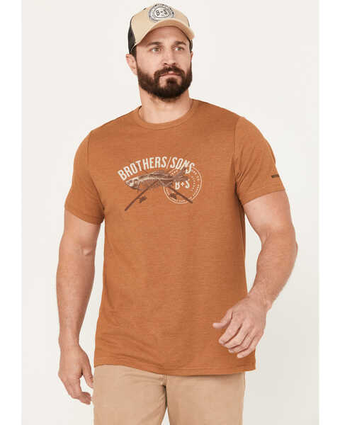 Brothers and Sons Men's Fish Short Sleeve Graphic T-Shirt, Rust Copper, hi-res