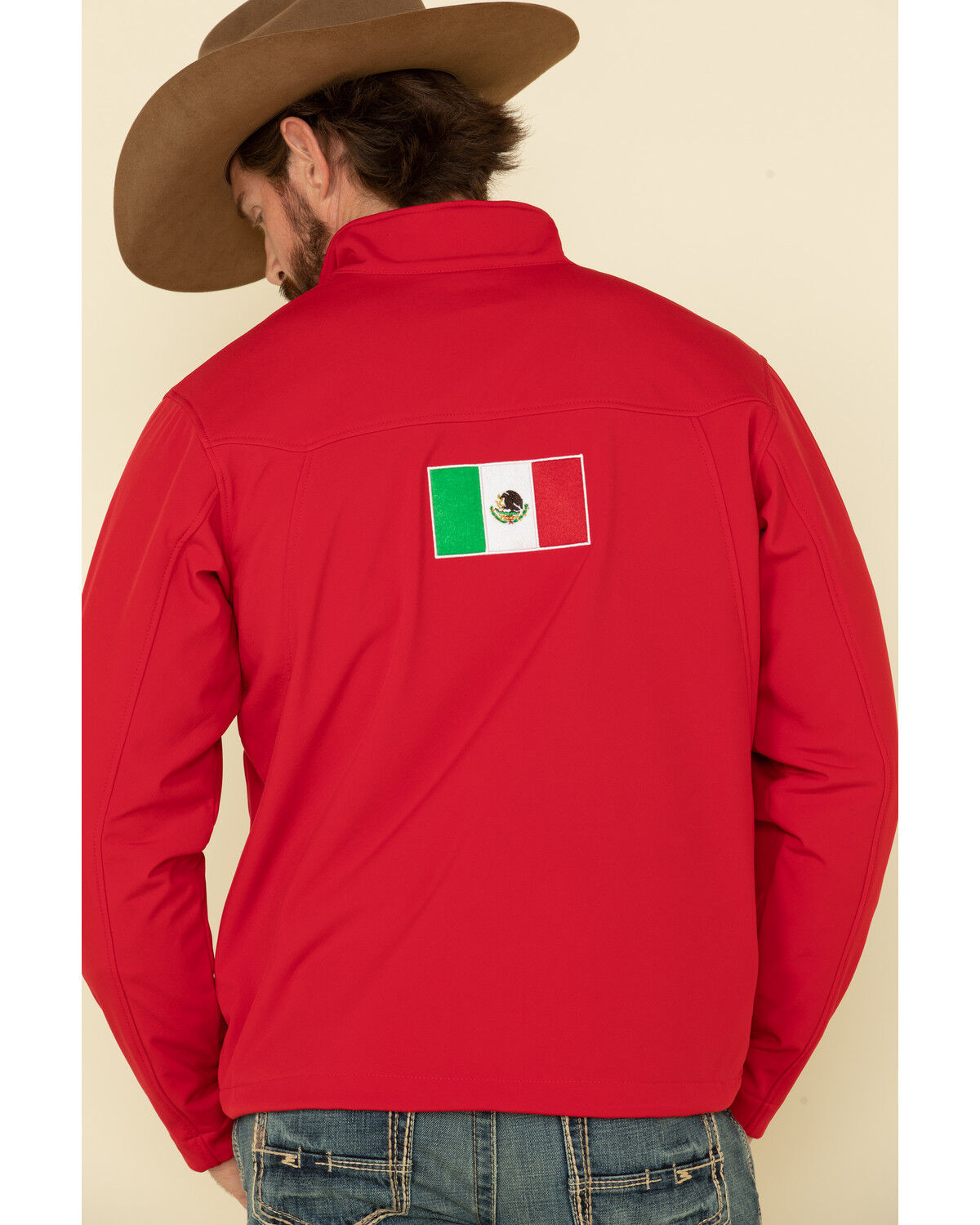 Image #2 - Ariat Men's Red Mexico New Team Softshell Jacket, Red, hi-res