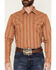 Image #3 - Gibson Trading Co Men's Red Rock Striped Print Long Sleeve Snap Western Shirt - Tall, Rust Copper, hi-res