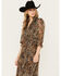 Image #2 - Revel Women's Paisley Print Long Sleeve Midi Dress, Brown, hi-res