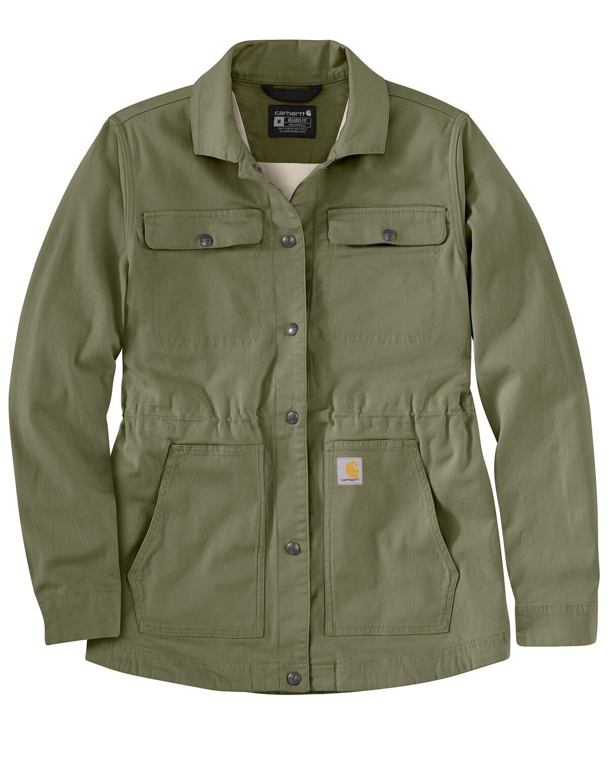 Image #4 - Carhartt Women's TENCEL™ Fiber Series Relaxed Fit Canvas Coat, Olive, hi-res