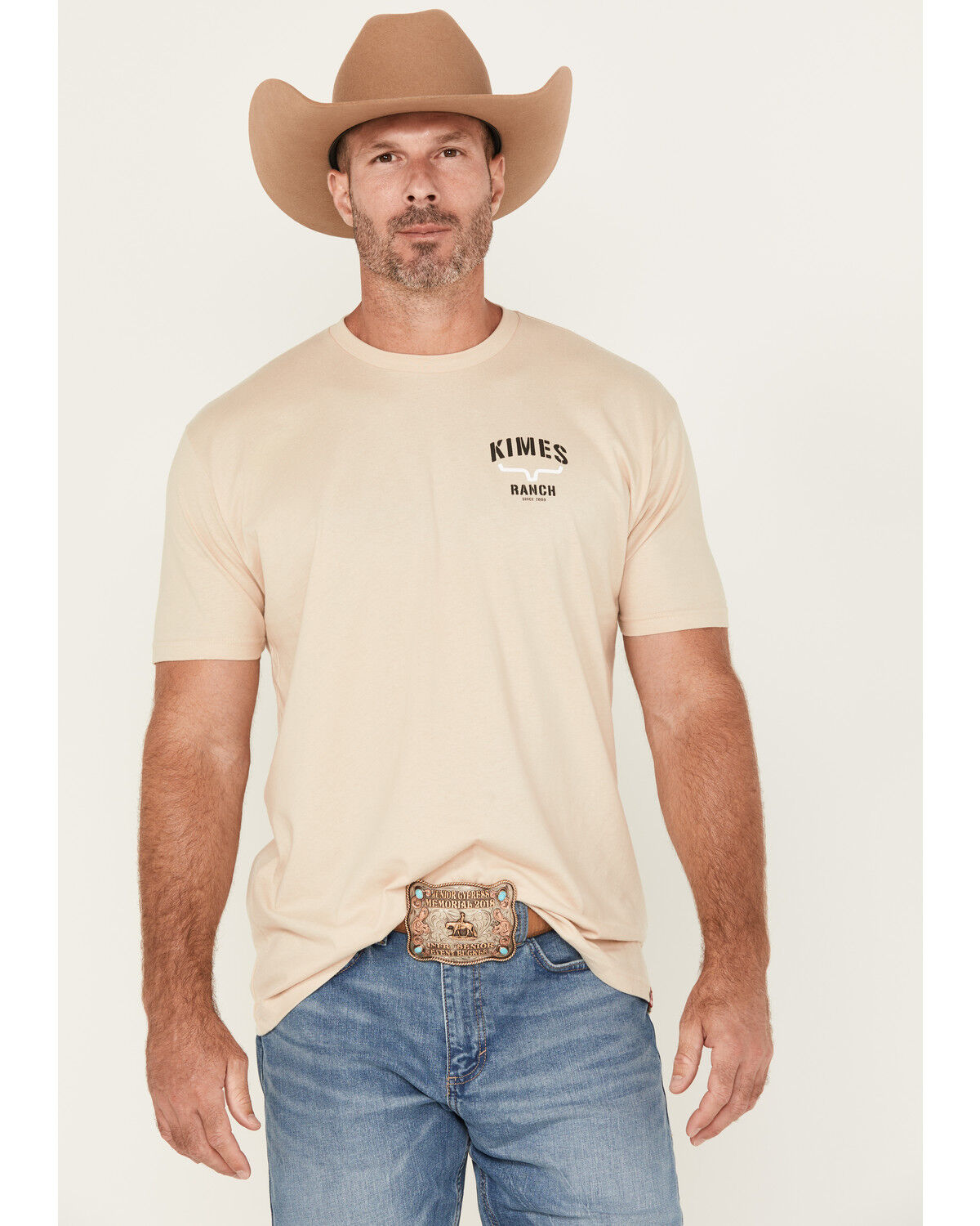 Image #2 - Kimes Ranch Men's Boot Barn Exclusive Logo Short Sleeve Graphic T-Shirt, Cream, hi-res