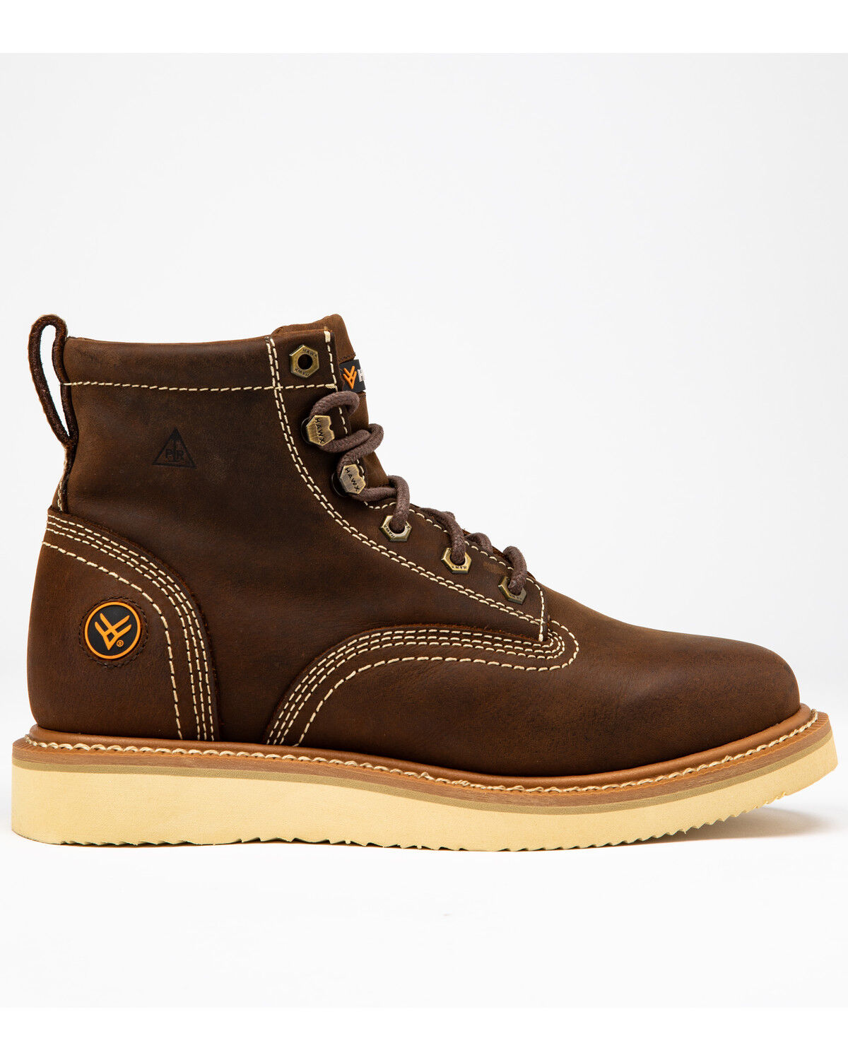 Image #2 - Hawx Men's 6" Lacer Work Boots - Soft Toe, Brown, hi-res