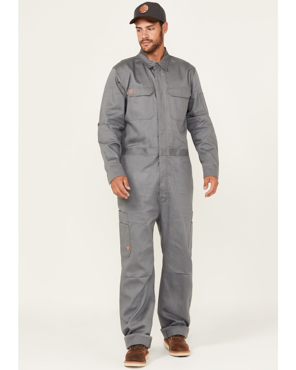 Hawx Men's FR Solid Coveralls, Medium Grey, hi-res