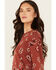 Image #2 - Cotton & Rye Women's Bandana Print Sweater, Rust, hi-res