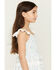Image #2 - Sugar California Girls' Floral Print Lace Dress, Ivory, hi-res