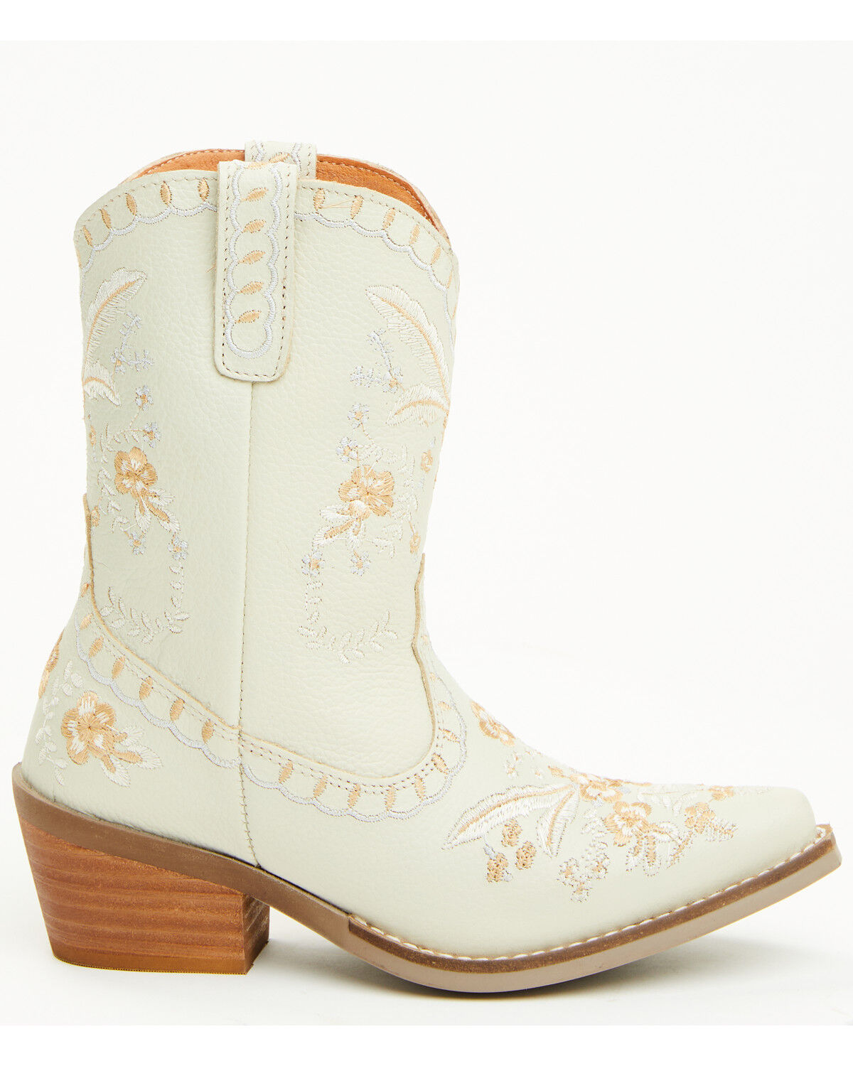 Image #2 - Dingo Little Girls' Full Bloom Western Boots - Snip Toe, White, hi-res