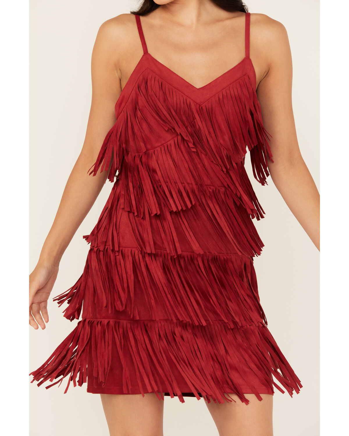 Image #3 - Idyllwind Women's Brixworth Fringe Faux Suede Mini Dress, Wine, hi-res