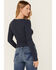 Image #4 - Shyanne Women's Ribbed Long Sleeve Sweater, Navy, hi-res