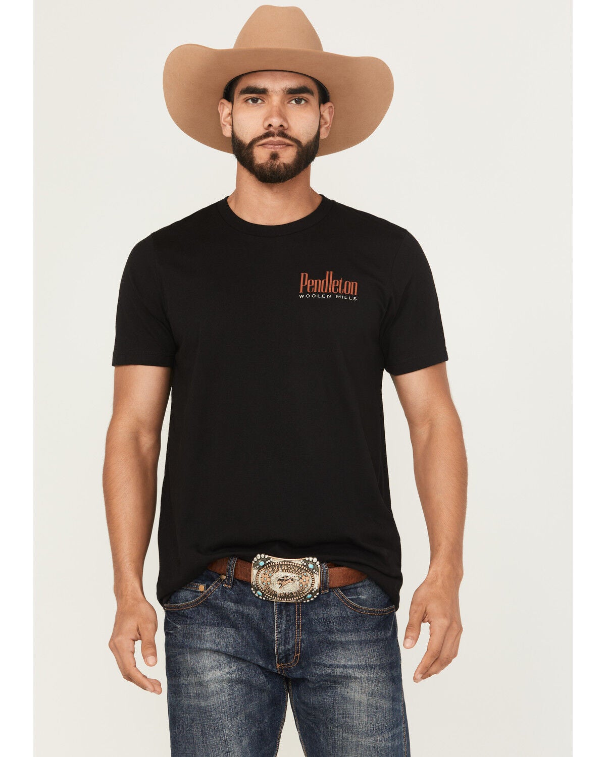 Image #2 - Pendleton Men's Boot Barn Exclusive Bison Head Short Sleeve Graphic T-Shirt, Black, hi-res