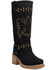 Image #1 - Dingo Women's Troubadour Studded Tall Fashion Boots - Round Toe, Black, hi-res