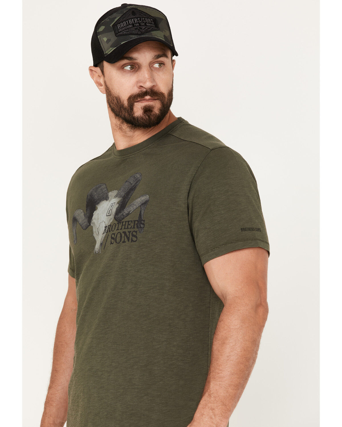 Image #2 - Brothers and Sons Men's Longhorn Skull Logo Graphic T-Shirt, , hi-res