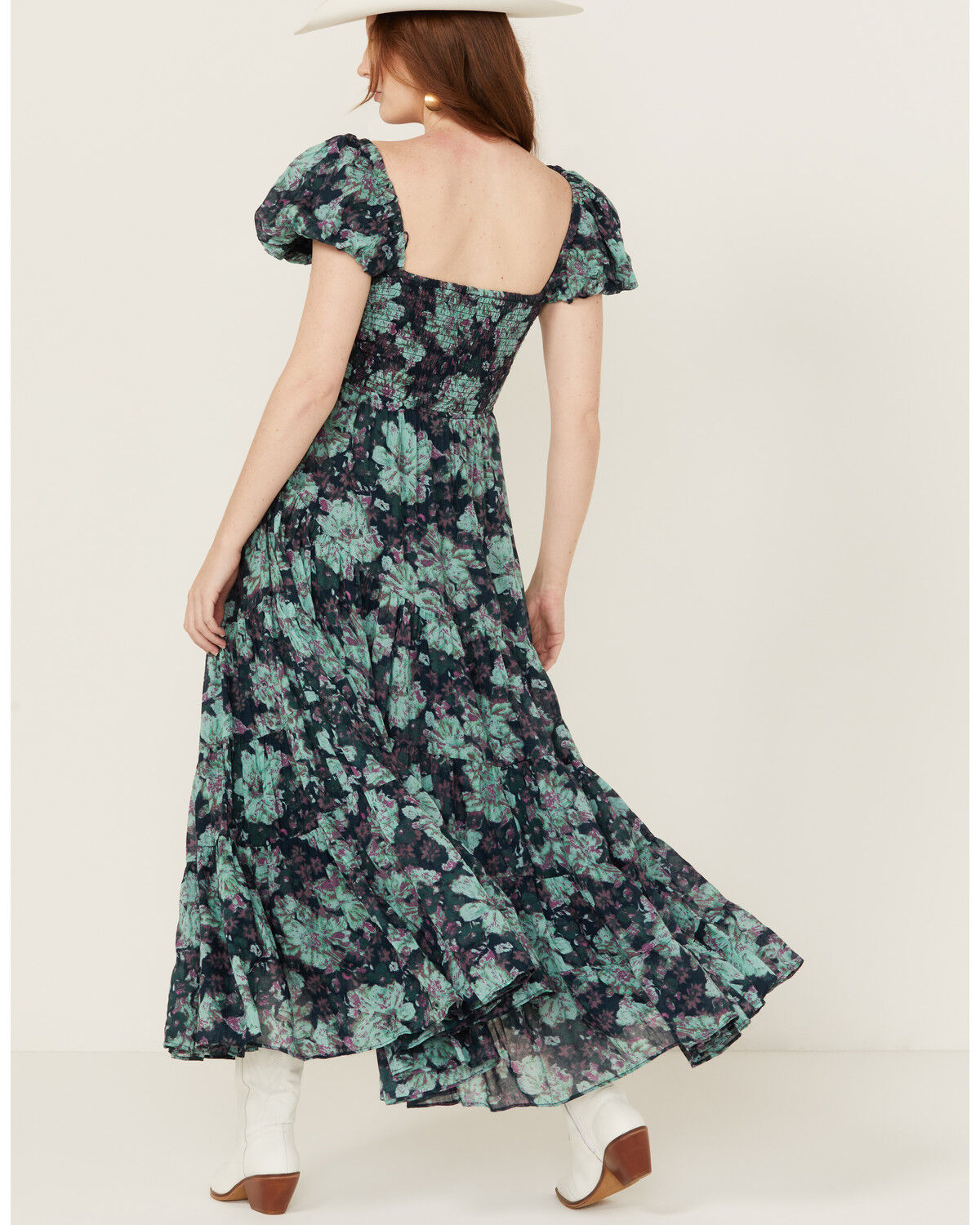 Image #4 - Free People Women's Sundrenched Floral Short Sleeve Maxi Dress, , hi-res