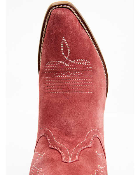 Image #6 - Shyanne Women's Bambi Suede Western Boots - Snip Toe , Red, hi-res