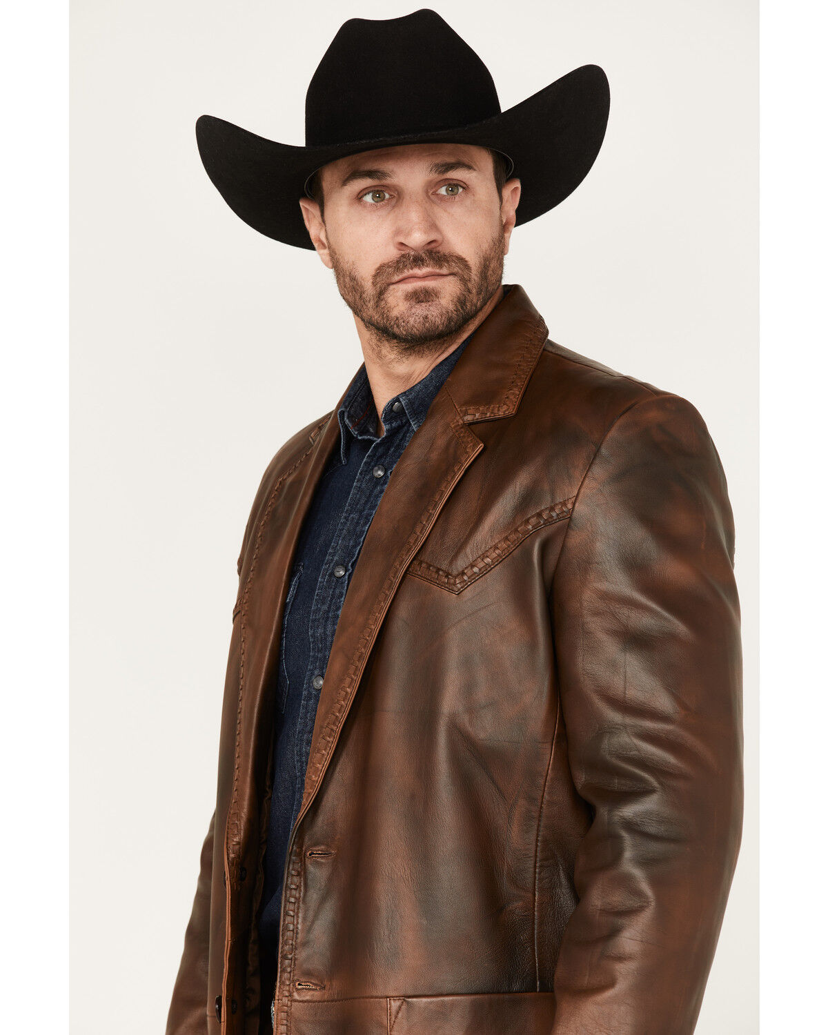 Image #2 - Cripple Creek Men's Boot Stitched Leather Blazer, , hi-res
