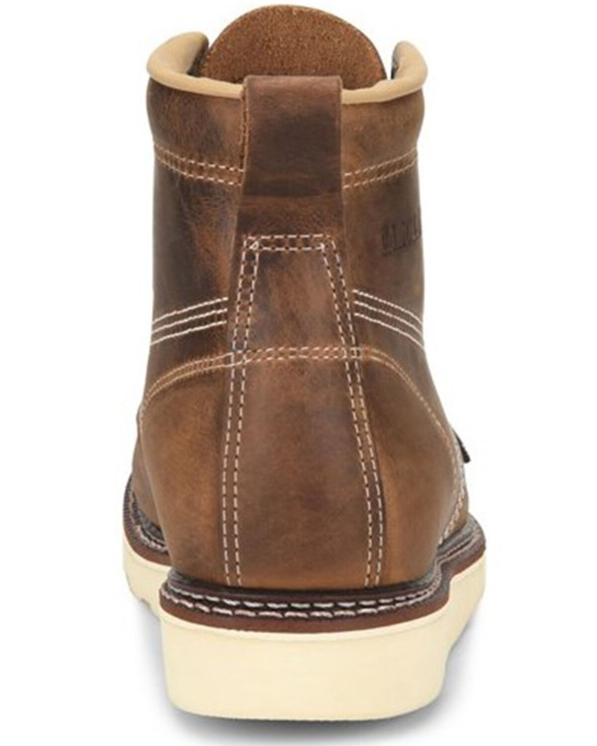 Image #4 - Carolina Men's 6" Domestic AMP USA Wedge Moc Work Boot - Steel Toe, Brown, hi-res