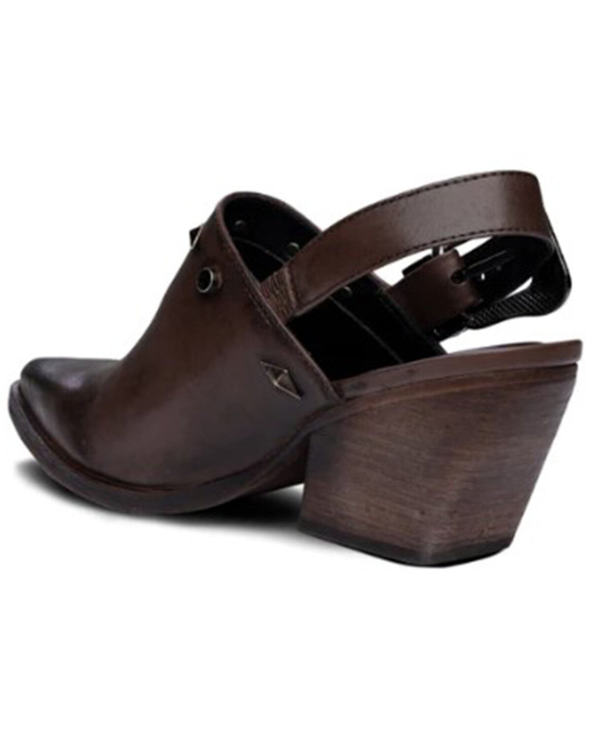 Image #3 - Golo Women's Billy Jean Buckle Western Mules - Snip Toe, Dark Brown, hi-res