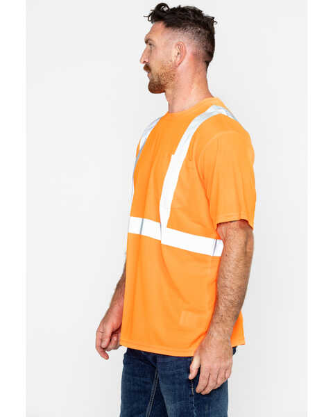 Image #3 - Hawx Men's Short Sleeve Reflective Work Tee - Big & Tall, Orange, hi-res