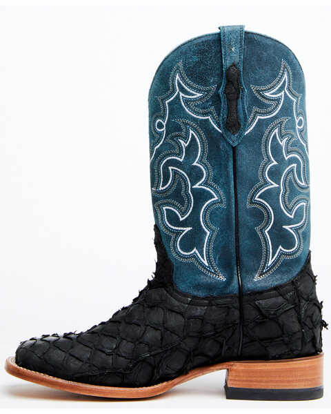 Image #3 - Cody James Men's Pirarucu Soul Western Exotic Boot - Broad Square Toe , Blue, hi-res