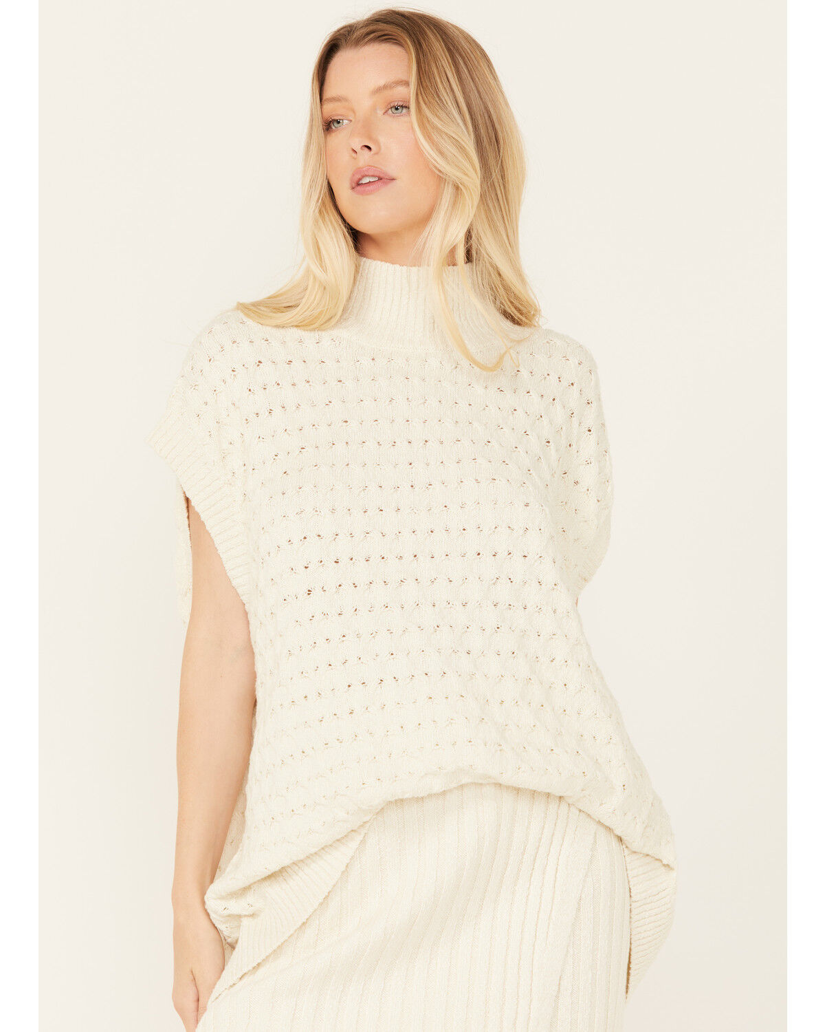 Image #1 - Free People Women's Rosemary Knit Top and Skirt Set - 2 Piece, Cream, hi-res