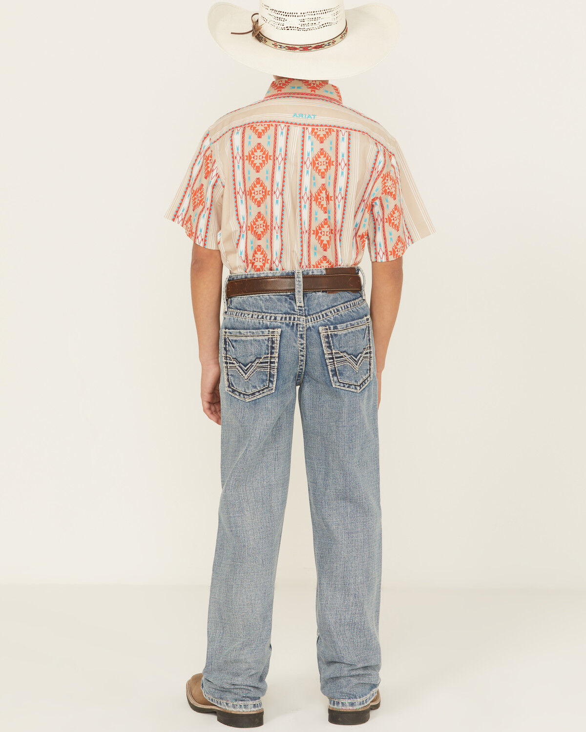 Image #1 - Rock & Roll Denim Boys' Light Wash Raised Bootcut Denim Jeans, Light Blue, hi-res