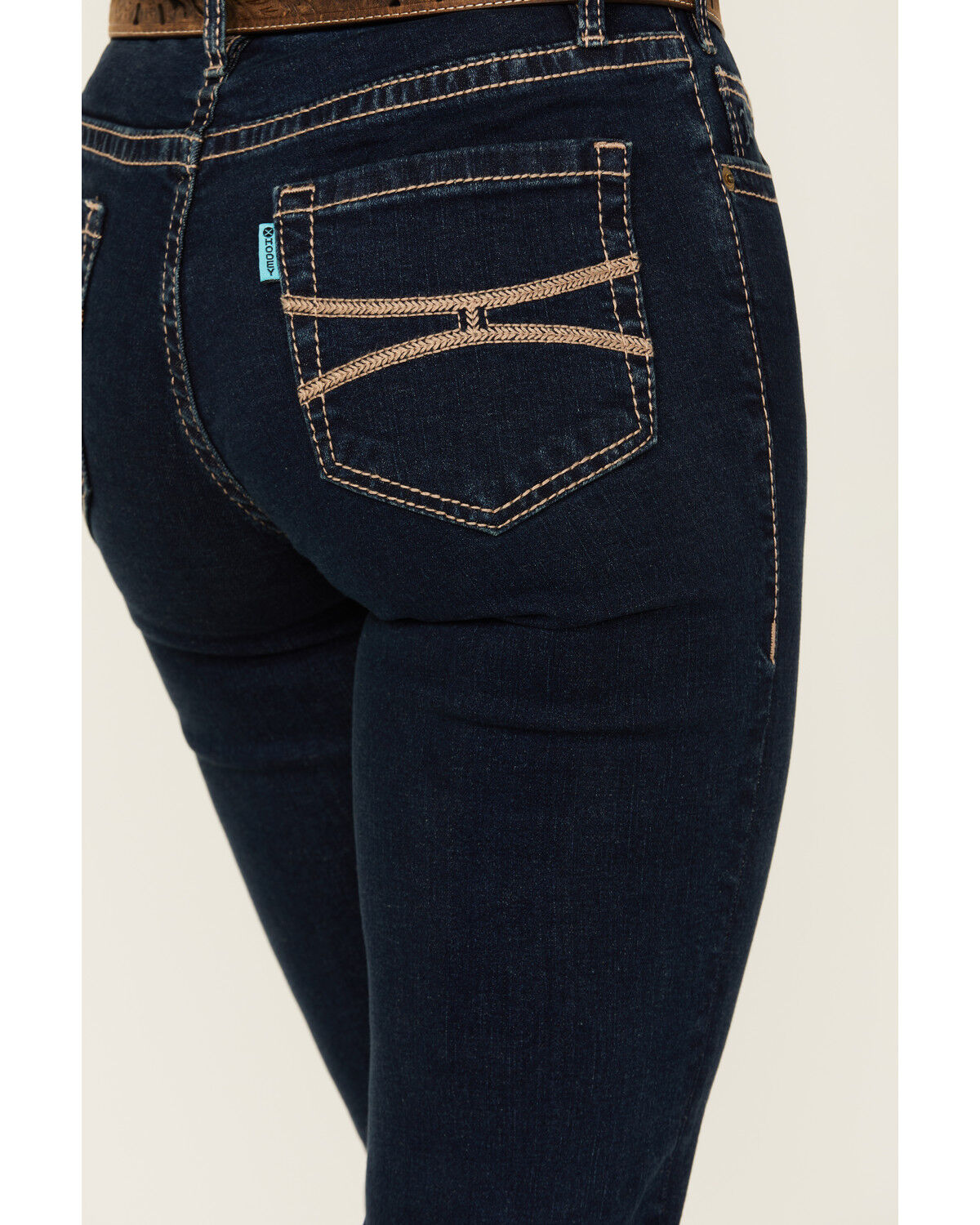 Image #2 - Hooey by Rock & Roll Denim Women's Dark Wash Mid Rise Petal Stitch Bootcut Jeans, Dark Wash, hi-res