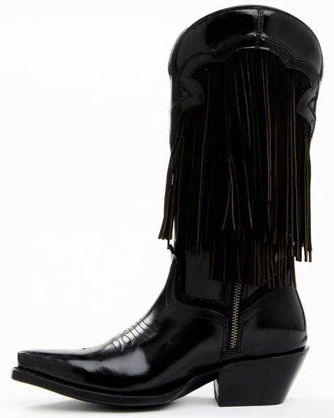 Image #3 - Idyllwind Women's Trooper Fringe Shiny Western Boots - Snip Toe, Black, hi-res