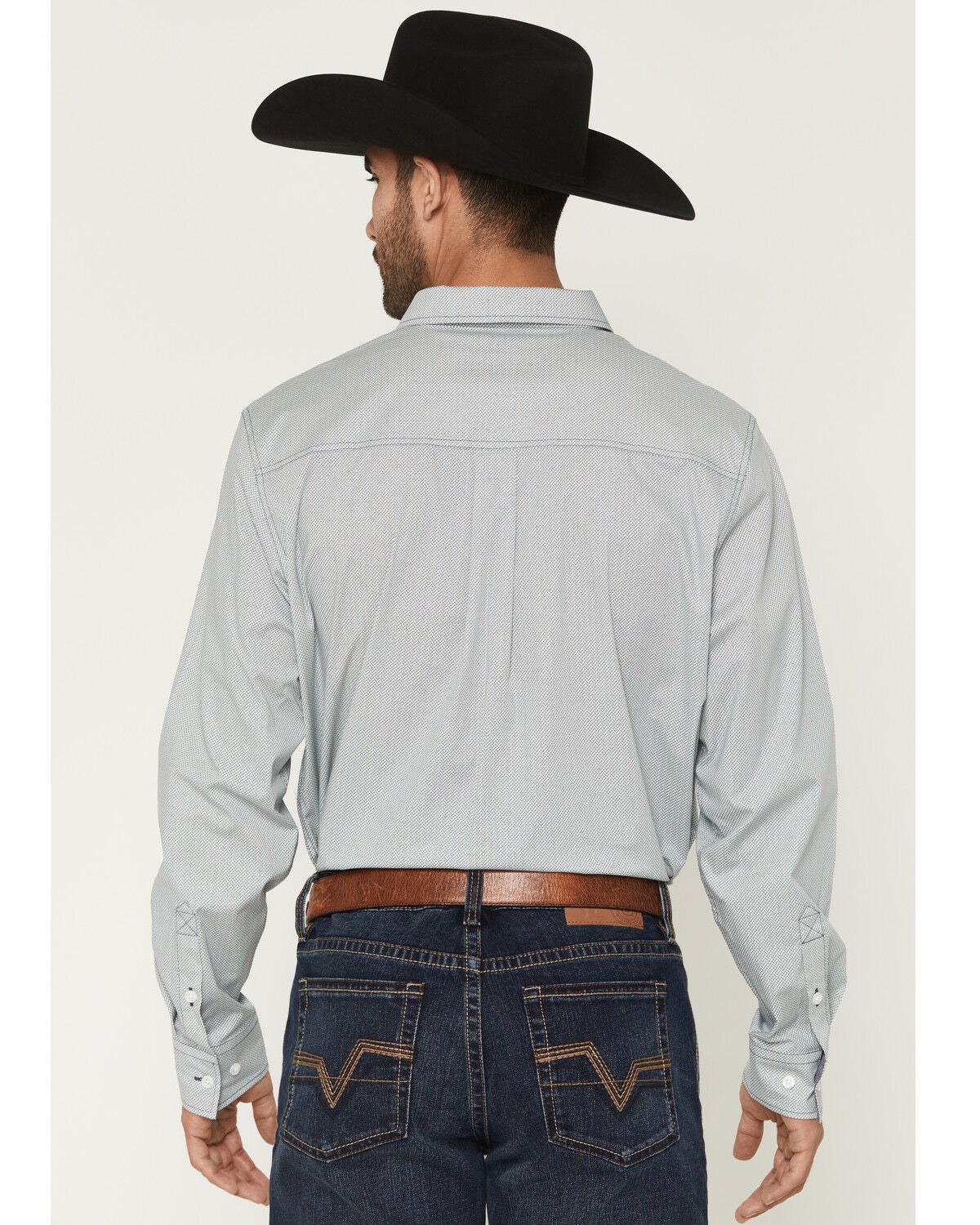 Image #4 - Cody James Men's Day Job Geo Print Long Sleeve Button-Down Stretch Western Shirt - Tall, Blue, hi-res