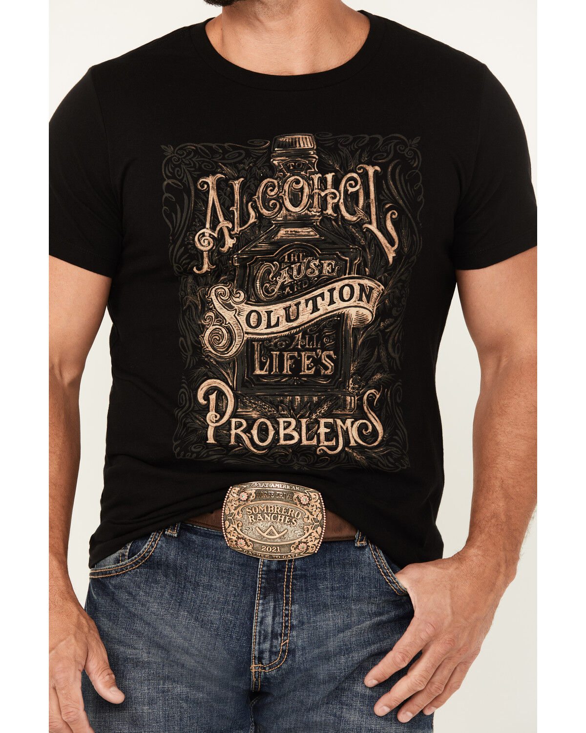 Image #3 - Cody James Men's Alcohol Solution Short Sleeve Graphic T-Shirt, Black, hi-res
