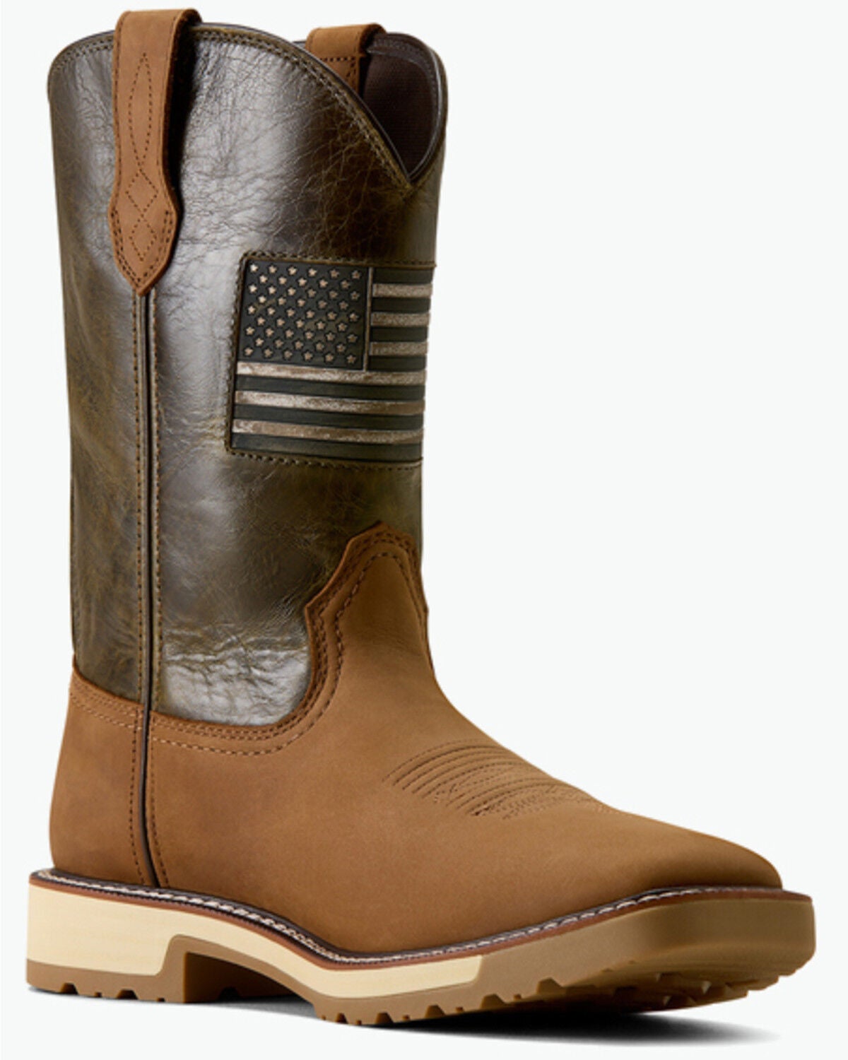 Ariat Men's Activator Patriot Pull-On Work Boots - Soft Toe, Brown, hi-res