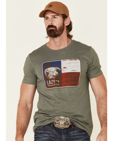 Lazy J Ranch Wear Men's Green Texas Flag Graphic T-Shirt, Green, hi-res