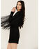 Image #2 - Idyllwind Women's Lois Studded Long Sleeve Fringe Mini Dress, Black, hi-res