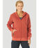 Wrangler Riggs Women's Solid Red Hooded Zip-Front Work Sweatshirt , Red, hi-res
