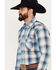 Image #2 - Pendleton Men's Frontier Plaid Long Sleeve Pearl Snap Western Shirt, Blue, hi-res