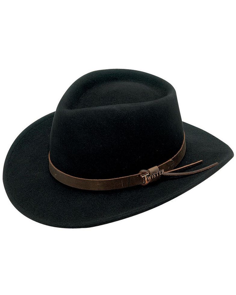 Twister Durango Crushable Felt Hat, Black, hi-res