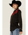 Image #2 - Rock & Roll Denim Women's Flames Long Sleeve Snap Western Shirt, Black, hi-res