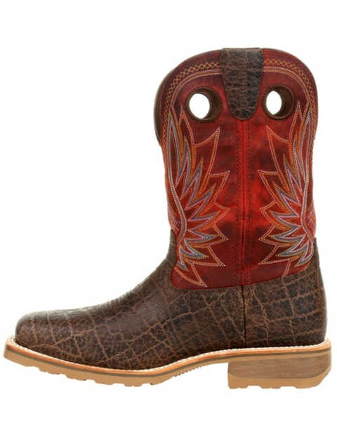Image #3 - Durango Men's Maverick Pro Western Work Boots - Steel Toe, Red, hi-res