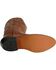 Image #5 - Old West Men's Smooth Leather Western Boots - Medium Toe, Tan, hi-res