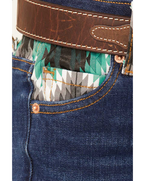 Image #2 - Ranch Dress'n Girls' Medium Wash Southwestern Pocket Stretch Regular Bootcut Jeans , Blue, hi-res