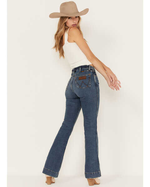 Image #4 - Wrangler Retro Women's Medium Wash High Rise Hadley Stretch Trouser Flare Jeans, Blue, hi-res