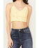 Image #3 - Fornia Women's Floral Lace Bralette, Yellow, hi-res