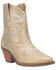 Image #1 - Dingo Women's Primrose Embroidered Floral Western Booties - Snip Toe, Gold, hi-res