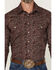Image #3 - Rock & Roll Denim Men's Paisley Print Long Sleeve Snap Stretch Western Shirt, Burgundy, hi-res