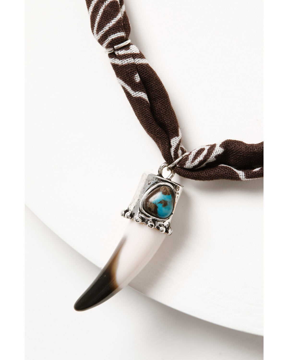 Image #2 - Idyllwind Women's Bone Pendant Bandana Necklace, Brown, hi-res