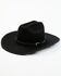 Idyllwind Women's Billie Jean Cow Print Western Felt Hat, Black, hi-res