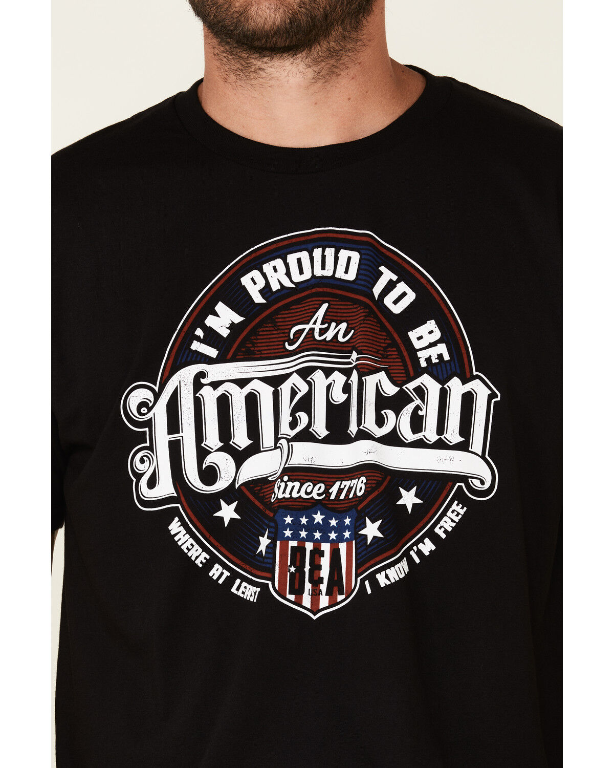 Image #3 - Brothers & Arms Men's Proud To Be American Graphic T-Shirt, Black, hi-res