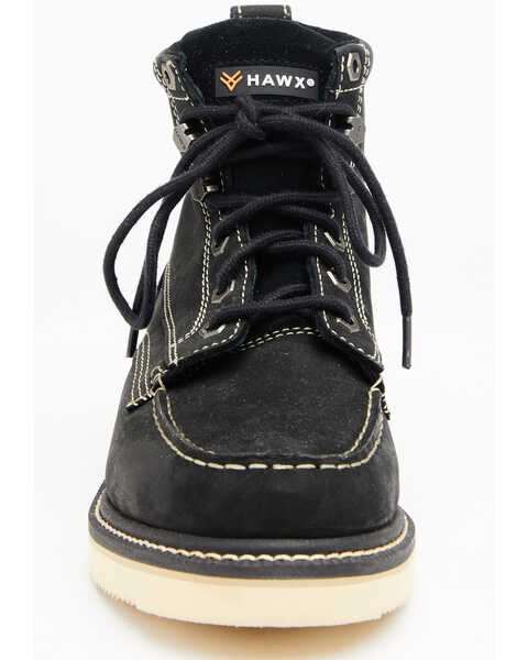 Image #4 - Hawx Men's 6" Grade Work Boots - Moc Toe, Black, hi-res