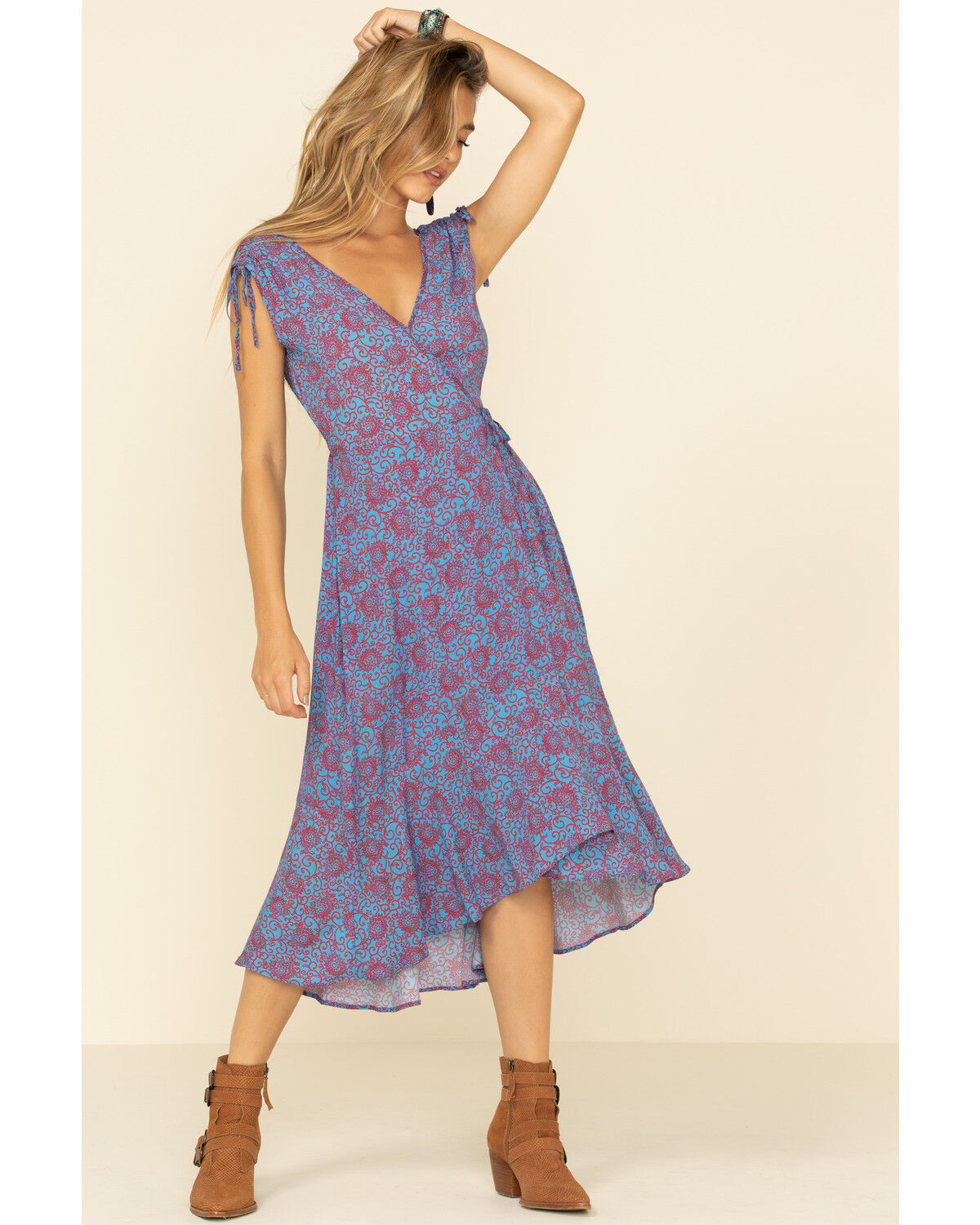 blue flower maxi dress